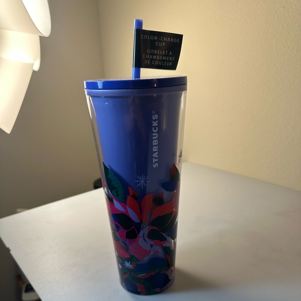 Starbucks 2023 Holiday 24 oz Cold Tumbler Lavender Color Change